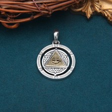 L37 Anhänger allsehendes Auge Freimaurer Symbol Sterling Silber 925