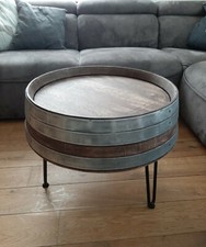 Weinfass Couchtisch Dreibein Whiskyfass-Optik