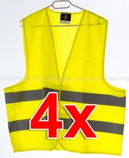 4x Warnweste Gelb KFZ Auto Betriebe Sicherheitsweste Unfall  EN 20471 waschbar
