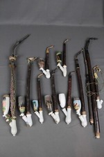 Konvolut 8x Pfeifen Jäger Jagd Jagdhütte Dekoration Wirtschaft alt um 1900