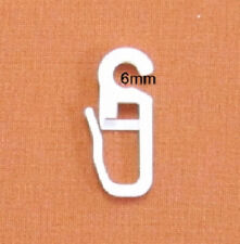 20 Gardinenhaken weiß Öse 6mm für Ringe Faltenlegehaken Überklipshaken Gleiter