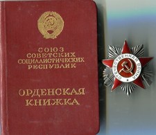 UdSSR Orden des Vaterländ. Krieges-2Kl.Nr.-877905.Mit Urkunde.Original 100 %