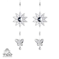 Formano 2er- Set  Hänger Blume mit Schmetterling aus klarem Acryl -606389
