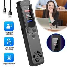 64GB Digital Diktiergerät Aufnahmegerät MP3 Audio Sound Voice Recorder Tragbar