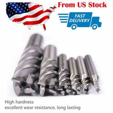 6pc HSS CNC 4 Flute Spiral Bit