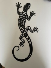 2 x Wand Deko Garten Metall schwarz Eidechse Geko Bild Schild