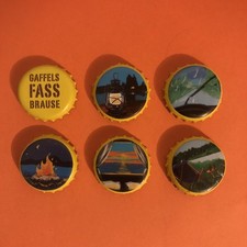 Kronkorken, Gewinne d. Gaffel Camper, kompl.  Serie, Fassbrause, Zitrone, Gelb