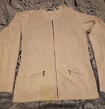 Jacke Strickjacke Charles Vögele S beige Reißverschluss