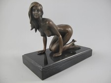 Bronzeskulptur Akt Frau Bronzefigur Antik Stil H.17cm Erotik Kunst Bronze Figur