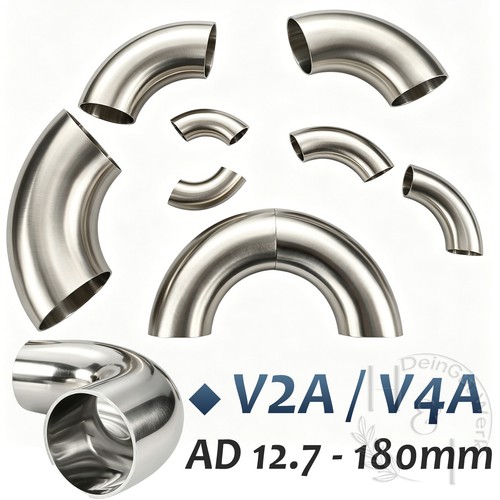 Edelstahl rohrbogen v2a - rohrbogen, 90°