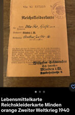 Lebensmittelkarte Reichskleiderkarte Minden orange Bezugsmarken 1940 WK2
