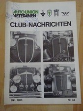 CLUB NACHRICHTEN - AUTO UNION VETERANEN CLUB Nr. 34 Oktober 1983 DKW HORCH AUDI