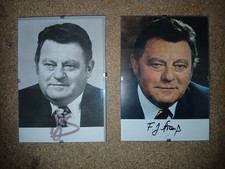 2 gerahmte Autogrammkarten Franz Josef Strauß - 1 x mit Originalunterschrift
