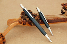 Kugelschreiber zweier Set Berlin Holz Mooreiche schwarz handgedrechselt Unikate