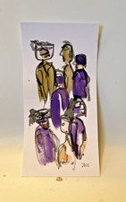 Zeichnung Leute in lila