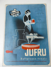 JUFRU Saftpresse Aufsatz Fleischwolf Karton Schild Werbung Aufsteller NK-90