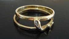585 Schlangen Ring 585 Gold Ring Schlange doppelte Ringschiene Diamant Ring