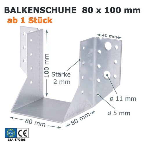Balkenschuhe 80x100mm mit eta - balkenschuhe,