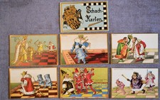 CHESS/SCHACH: 12+1 Motiv Postkarte , AK Altkarte Serie Komplett aus Sammlung (D)