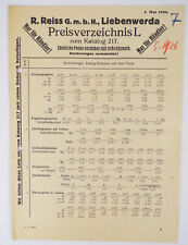 Reiss Liebenwerda Preisverzeichnis zum Katalog 217 Rechenschieber 1926