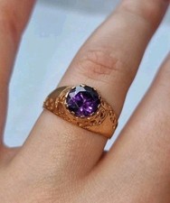 585 GOLD RING VINTAGE Amethyst? Russland UdSSR Rotgold gestempelt 