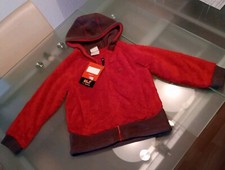 Jack Wolfskin Outdoor Jacke Fleecejacke GR 128  Kapuze Rot Grau neu Nanuk