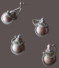 Vintage 70/080er Jahre Metall Flakon Orientalisch Deko Anhänger Flasche Sammler