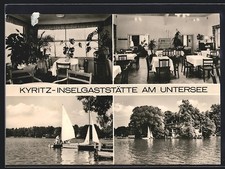 Kyritz / Untersee, Kyritz-Inselgaststätte, Ansichtskarte 