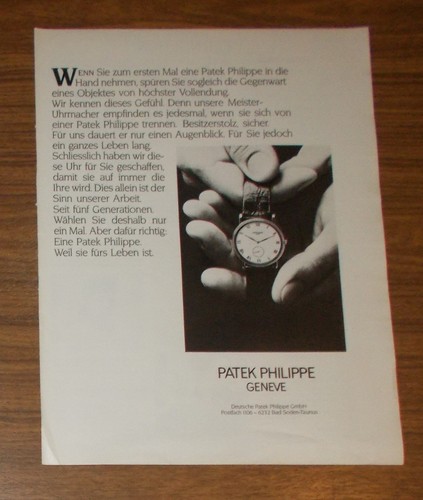 Seltene werbung vintage - werbung, patek