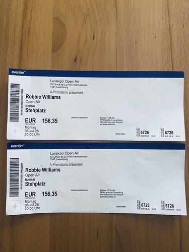 Robbie williams ticket - williams,