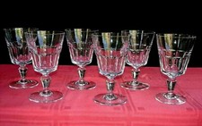 BACCARAT Missouri Britannien 6 Brille Gläser Wein- Kristall Geschliffen Flach C