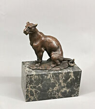 9934140 Bronze Figur Panther Löwin Raubkatze Puma 7x13x18cm