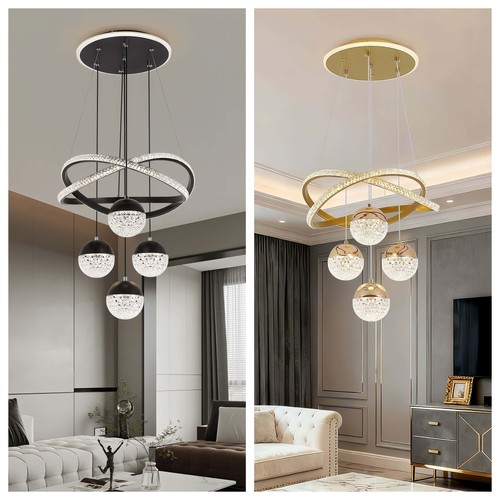 Schwarz gold led pendelleuchte - led,