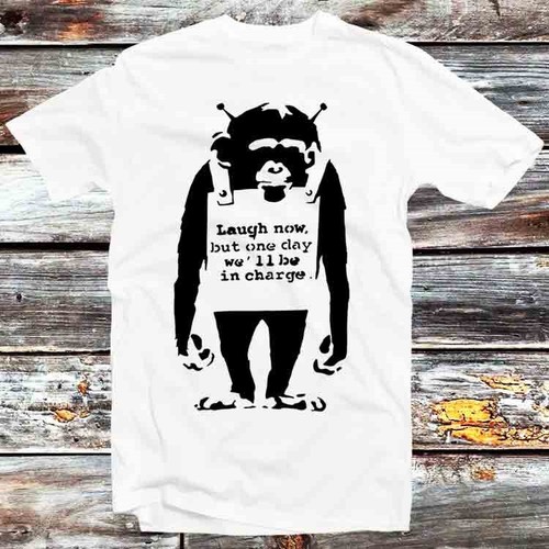Banksy monkey laugh now - banksy, but
