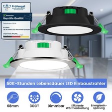 6x LED Einbaustrahler 68mm 7W