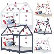 Kinderbett Hausbett Juniorbett Jugendbett Bettgestell Spielbett Holz Einzelbett