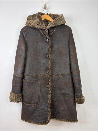 Shearling leather coat womens - shearling,