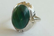 Ring Mexico Malachit Cabochon