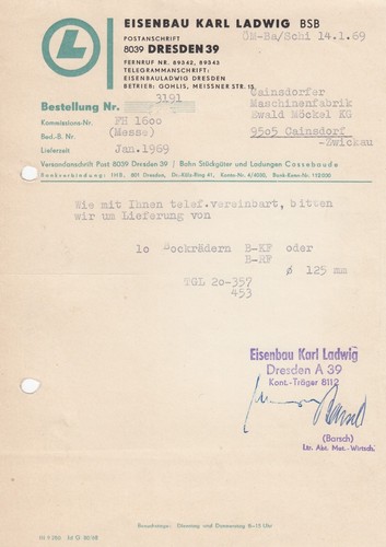 Dresden brief 1969 - 1969,, eisenbau