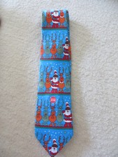 VINTAGE – Herrenkrawatte, Weihnachtsmotiv, mehrfarbig, Polyester (8459)