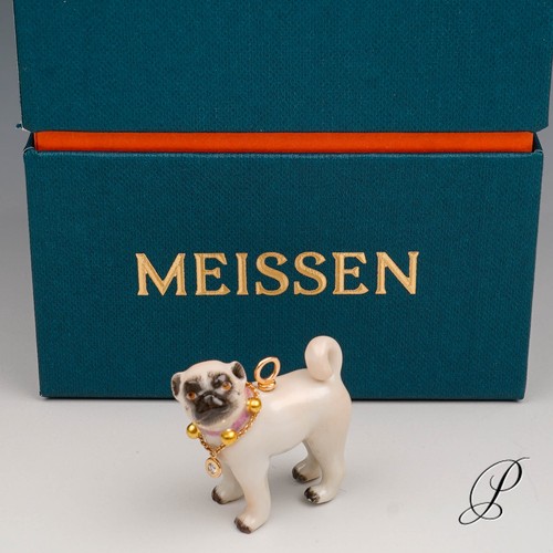 Meissen mops anhänger - meissen, mops-anhänger