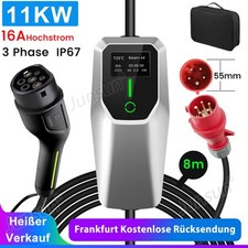 16A 11KW Typ 2 Kabel EV Tragbares Ladegerät 3 Phase CEE PHEV Für Elektroauto 8M