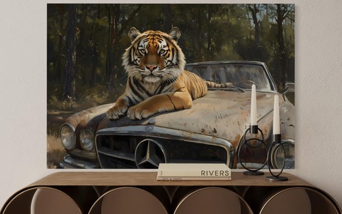 Leinwand bild oldtimer tiger - leinwand,