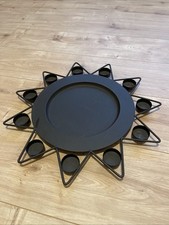 Weihnachtsteller Stern schwarz Blech Teelicht