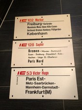 Zuglaufschild-Set B 12:  3 große Zuglaufschilder im Paket, zB IC 128 Saphir