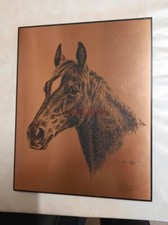 Kupfergravur, Kupferstich Pferd, 210x265mm, feine Handgemacht, Signiert