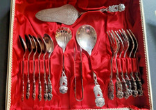 Nostalgie B+A Silberbesteck 100er Silber Besteck  16Teil Kuchengabel Tortenheber