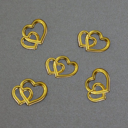 Doppel herzen gold - gold, deko