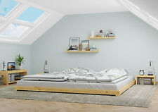 Niedriges Bodenbett 200x200 Kiefer natur Niederflurbett Futonbett Asiabett