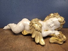 Engel liegend weiß gold
